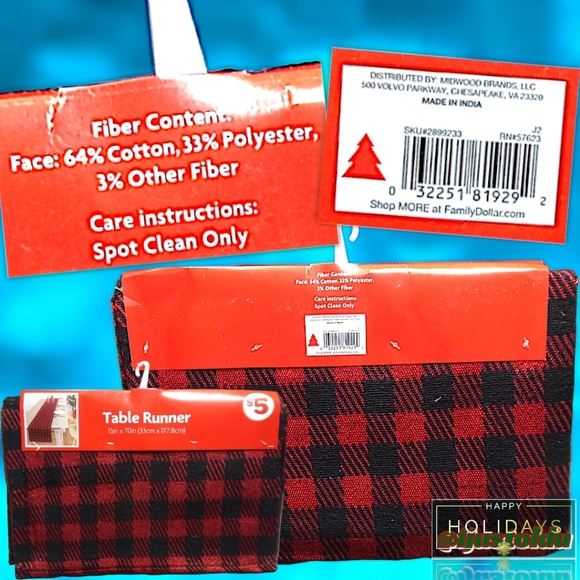 Holiday Decor, Deluxe 7-Piece Dining Ensemble | Placemats, Tablecloths & Runner - Picture 3 of 13